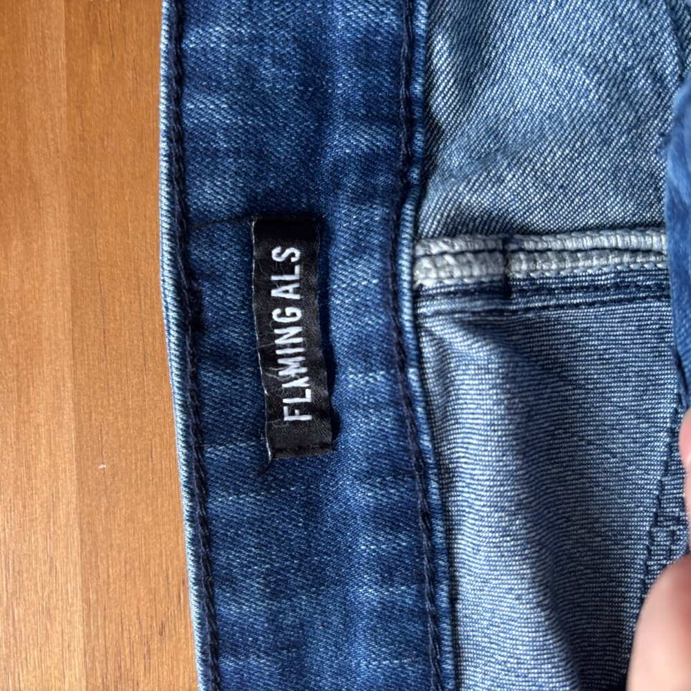 Flaimingals High Rise Barrel Cropped Lived On wash Jeans Large - Picture 8 of 10